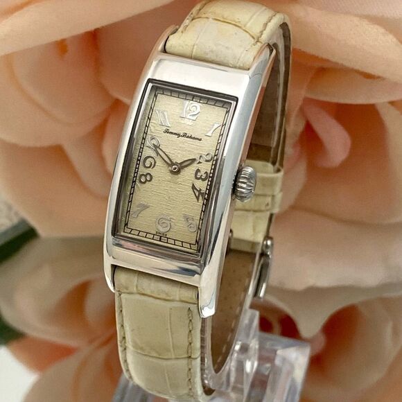 Tommy Bahama Sterling Silver Curvex Tank Style Ladies Swiss Quartz Watch - Picture 4 of 16